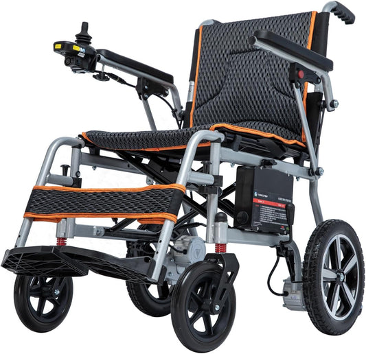 33lb Lightweight Folding Electric Wheelchair – Dual 180W Motors
