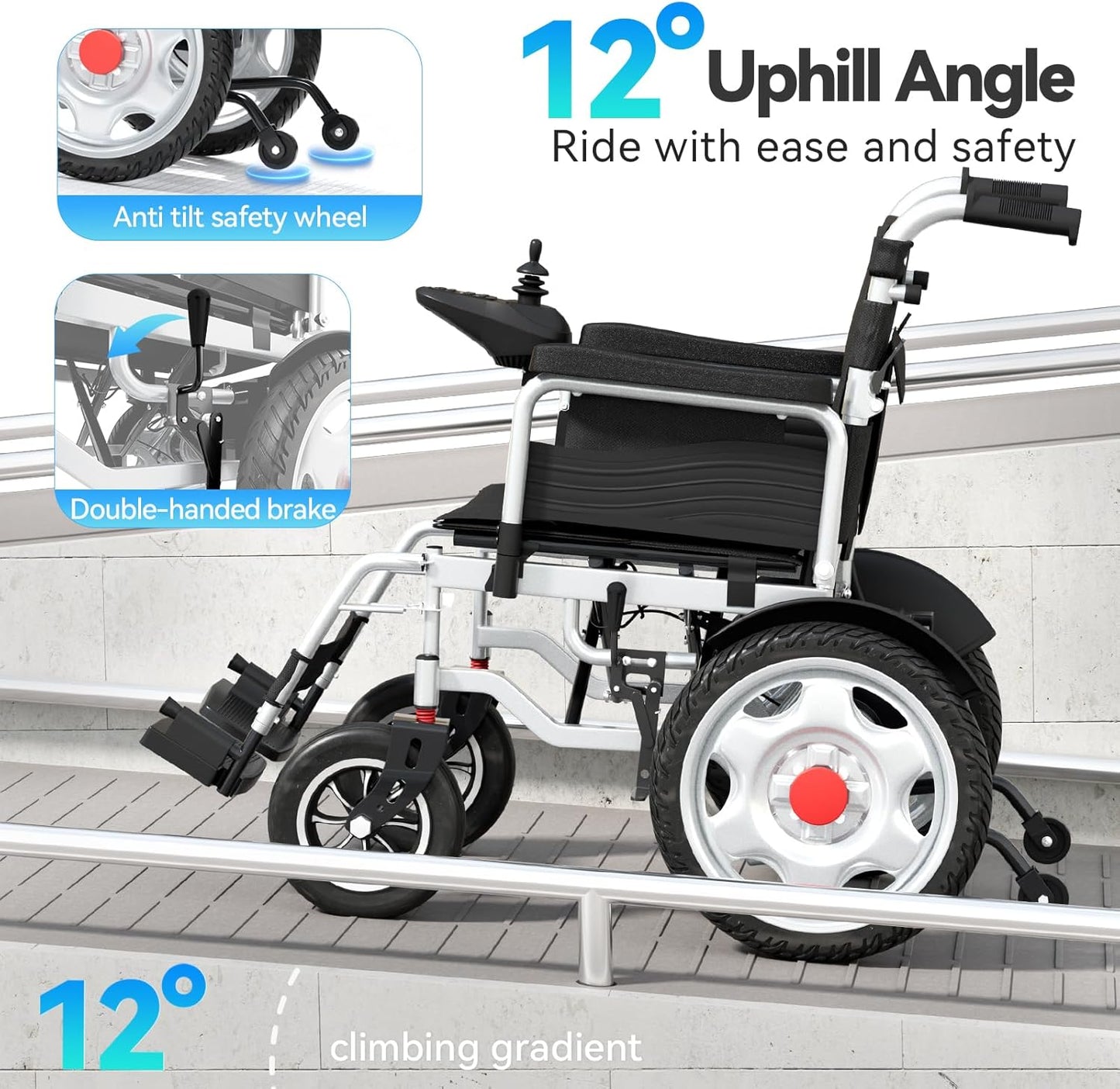 Foldable Electric Wheelchair for Adults – 25+ Mile Range, All-Terrain
