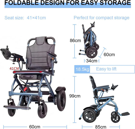 Foldable Electric Wheelchair – 500W Motor, 10Ah Battery, 20km Range